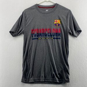 FCB Barcelona Mes Que Un Club Gray Athletic Wear Tee Mens Size S